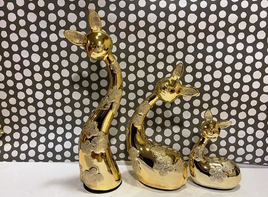 Три кішки керамічні золоті з матовою присипкою D 369-2 Н-30, 22,14 см (237025) фото