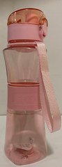 Пляшка пластикова із силіконовим тримачем Спорт 600 мл W-6600, рожева (13101812) фото