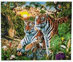 Картина по номерам 40х50 см в коробке RH9365 Тигры в джунглях (2340825) фото