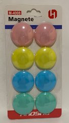 Набор магнитов для сухостираемой доски 8 штук пастельных цветов ,диаметр 4 см (120334) фото