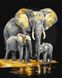 УЦЕНКА Картина за номерами 40х50 KHO6530 Семейство слонов с красками металлик (6530) фото 2