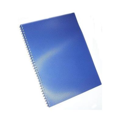 Блокнот на спіралі збоку А4, 80 арк., Даймонд, пластикова обкладинка, синій (015288) фото