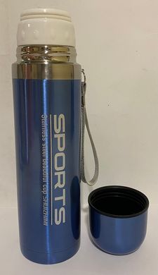 Термос 500 мл Спорт с чашкой, голубой (131101813) фото