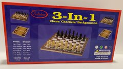 Шахмати магнітні 3 в 1 у дерев'яній коробці, 2115 (2115) фото