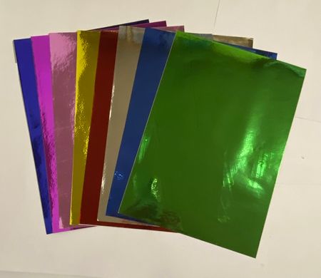 Набор цветной бумаги фольгованой на клейкой основе Метал А4 8 арк. 4000-8 (131349) фото