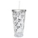 Тамблер-стакан YES с подсветкой Hearts, 490мл, фольга, с трубочкой 707045 (707045) фото 1