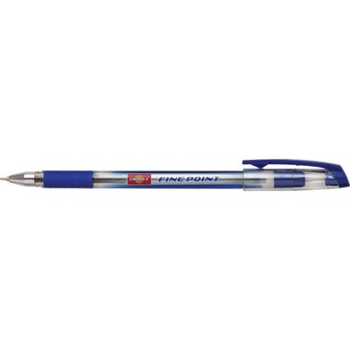 Ручка шариковая с гриппом Fine Point UX-110-02, прозрачная синяя (36606) фото