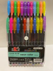 Набір ручок гелевих 24 кольора Neon+Металік , 6107-24 (6107-24) фото