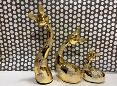 Три кішки керамічні золоті з матовою присипкою D 369-2 Н-30, 22,14 см (237025) фото
