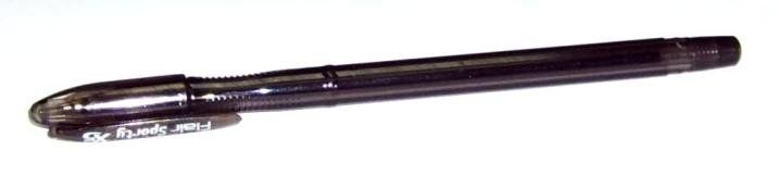 Ручка кулькова 742 BK X5 прозора Flair чорна (030110) фото