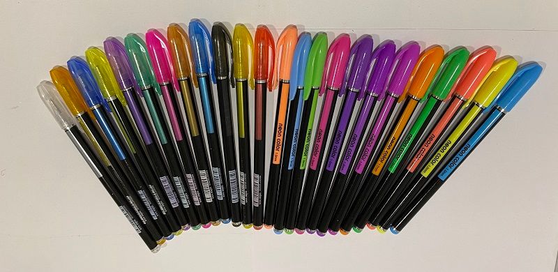 Набір ручок гелевих 24 кольора Neon+Металік , 6107-24 (6107-24) фото