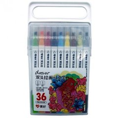Набор скетч маркеров 36 цветов четырехгранные двусторонние, PM516-36 Aihao (PM516-36) фото