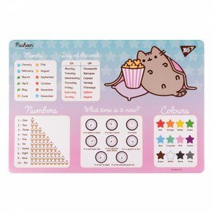Подложка на стол с английскими подсказками Pusheen. Popcorn YES 492260 (492260) фото
