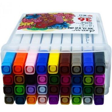 Набор скетч маркеров 36 цветов четырехгранные двусторонние, PM516-36 Aihao (PM516-36) фото