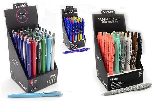 Ручка масляна автоматична Vinson, soft touch, синя F20, 815, Z3 (8055) фото