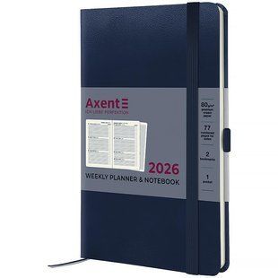 Еженедельник датированый 2026 год 125х195 мм Partner Strong Axent синий 8505-26-02 (72706) фото