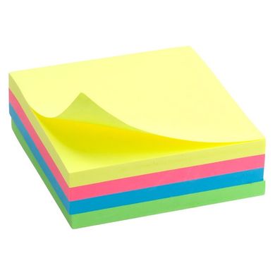 Блок паперу з клейким шаром 75x75мм, 250арк, радуга неон, D3351 (D3351) фото