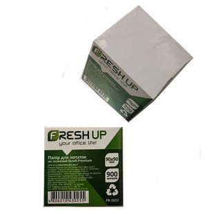 Блок паперу для нотаток 90х90мм, 900 арк, не клеєний, білий, Fresh Up Premium FR-1611 (100422) фото