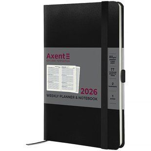 Еженедельник датированый 2026 год 125х195 мм Partner Strong Axent черный 8505-26-01 (72705) фото