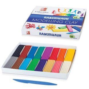 Пластилін "Класика" 16 кол. 320 гр 20С1329-08 зі стеком (540254) фото
