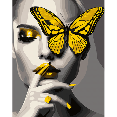Картина за номерами SANTI Дівчинка з золотим метеликом, 40*50 954522 (954522) фото