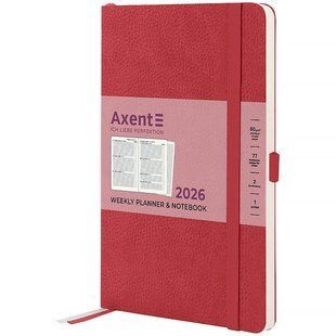 Еженедельник датированый 2026 год 125х195 мм Partner Soft Skin Axent червоний 8509-26-06 (72743) фото