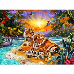 Картина по номерам 40х50 см в коробці RА3241 Тигри біля річки (2340824) фото