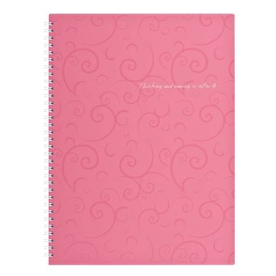 Тетрадь на спирале А4, 80 листов, Barocco BM2446-610 пластиковая обложка, розовый (BM2446-610) фото