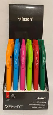 Ручка масл автомат 0,7 мм soft touch. Vinson R12 Smart ,синя (03020024) фото