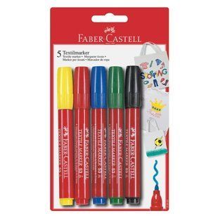 Набір маркерів для тканини 5 кол 159505 Faber Castell (159505) фото