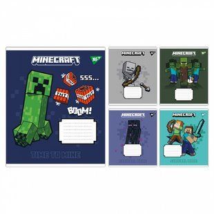 Зошит шкільний 12 аркушів А5 клітинка YES Minecraft Signs 767556 (767556) фото