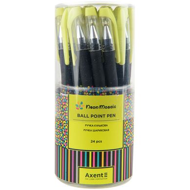 Ручка шариковая Neon AB1049-34-A, прорезиненный цветной корпус синяя / 24 / (AB1049-34-A) фото