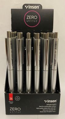Ручка масляная автоматическая 0,7мм Vinson Z4 серебристый корпус,пишет синим (03020015) фото