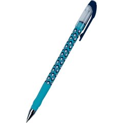 Ручка кулькова Penguins AB1049-26-A, прорезинений кольоровий корпус синя /24/ (AB1049-26-A) фото
