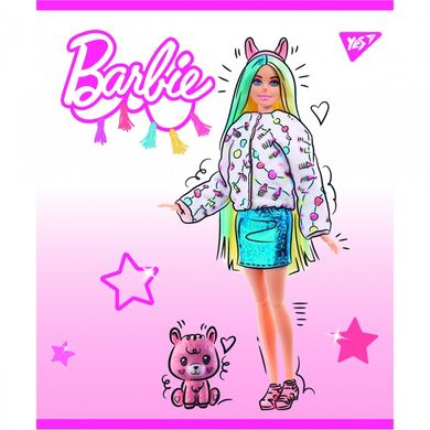 Зошит шкільний А5/12 коса лінія YES "Barbie" мат. ВДЛ+глітер 766798 (766798) фото