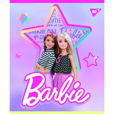 Зошит шкільний А5/12 коса лінія YES "Barbie" мат. ВДЛ+глітер 766798 (766798) фото