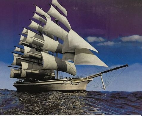 Алмазная мозаика 30х40см в коробке GВ 70702 Корабль с белыми парусами (2341472) фото