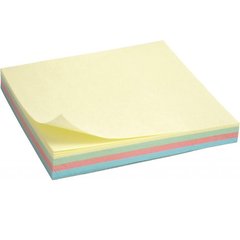 Блок бумаги с клейким слоем 75х75мм, 100л, радуга пастель, 2325-01-A (2325-01) фото
