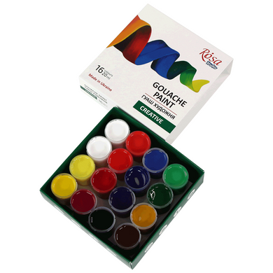 Набор художественных гуашевых красок CREATIVE 16*20мл, ROSA Studio (221551) фото
