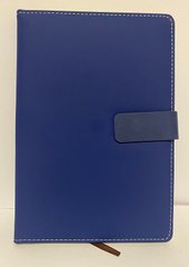 Блокнот недатованный А5 136 листов кожзам на магните клетка 25-67 синий (01152018) фото