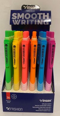 Ручка масляная автоматическая 0,7 мм soft touch с гриппом Vinson C4 Fashion ,синяя (03020025) фото