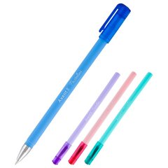 Ручка шариковая Pastelini AB1083-02-A, прорезиненный цветной корпус, синяя /12/ (AB1083-02-A) фото