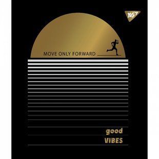Зошит шкільний 24 аркушів А5 клітинка YES Good vibes мат. ВДЛ+ УФ-спл+Pantone Gold 766845 (766845) фото