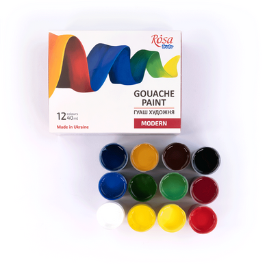 Набор художественных гуашевых красок MODERN 12*40мл, ROSA Studio (221548) фото