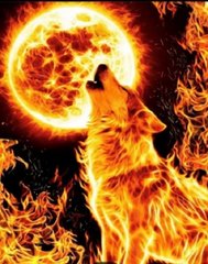 Набор для творчества со стразами 40*50 Огненный волк (13213314) фото