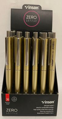 Ручка масляная автоматическая 0,7мм Vinson Z4 золотая,пишет синим (03020022) фото
