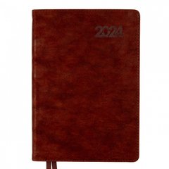 Ежедневник датированный 2024 А5 Case, интегрованный, 368 стр Leo Planner., коричневый (252423) фото