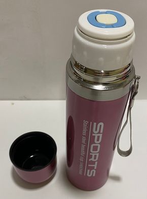 Термос 500 мл Спорт с чашкой, розовый (131101812) фото
