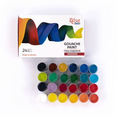 Набор художественных гуашевых красок MODERN 24*20мл, ROSA Studio (221549) фото