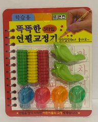 Тренажор-тримач ручки для корекціі письма 9 штук в блістері зелений (0301993) фото